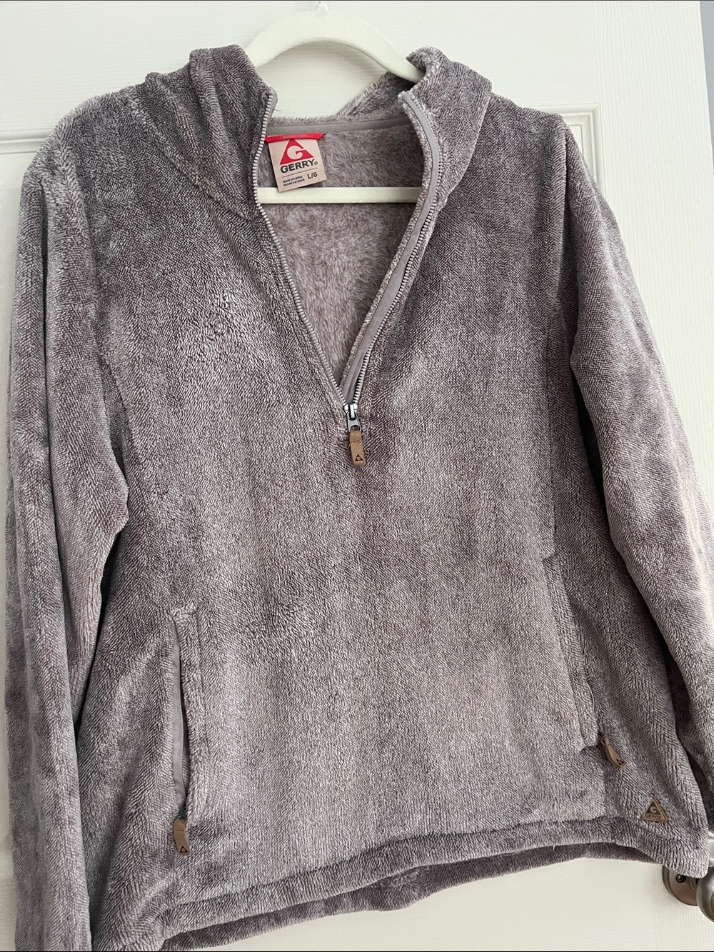Gerry Weber Cozy Plush Half-Zip Pullover in Pale Plum Color